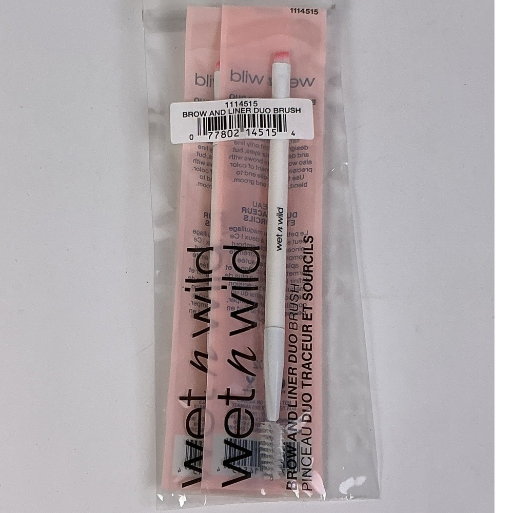 Wet n Wild Brow and Liner‎ Duo Brush 4G02 Dual Ended 2 Pack New